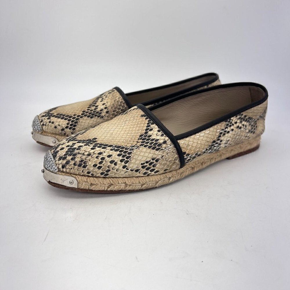 Giuseppe Zanotti Design Women Size 7 Snake Python Skin Comfort Flat Shoes